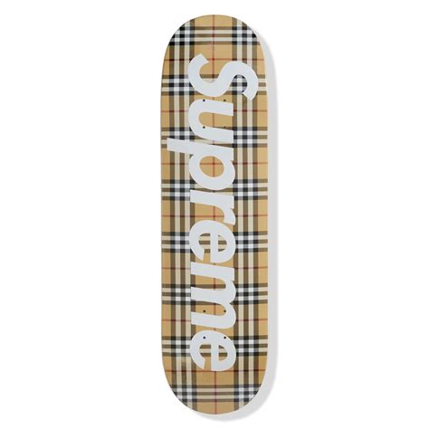 skateboard supreme burberry|Burberry skateboard deck.